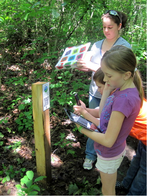 children use QR code sign