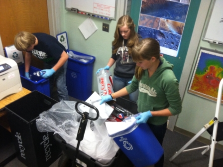 Recycling with Evergreen Middle School