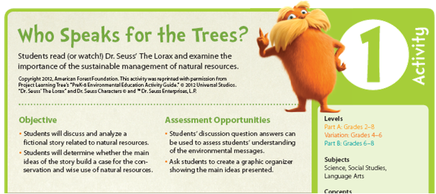 Lesson Plans To Support Dr Seuss The Lorax Project Learning Tree