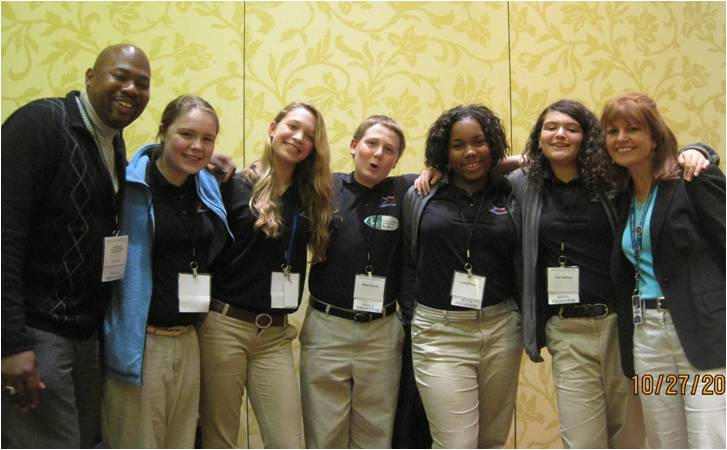 Students from Two Rivers Magnet Middle Schools in East Hartford, CT present at the National Science Teachers Association