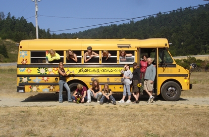 Group of students standing in front of their biodiesel bus