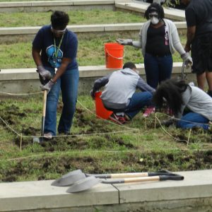 Urban high school students break ground for a garden