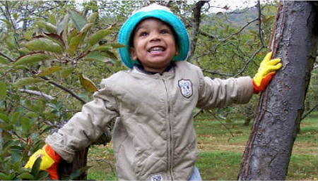 Boy playing outside