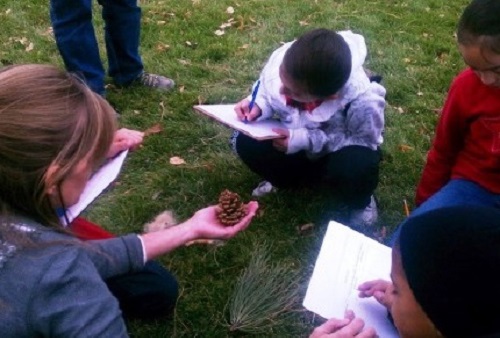 ELM-students-drawing-outside