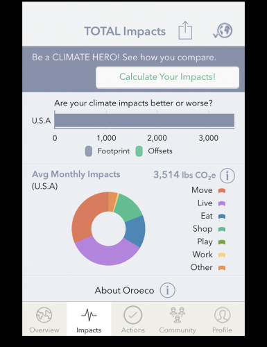 Oroeco science app for middle and high school students