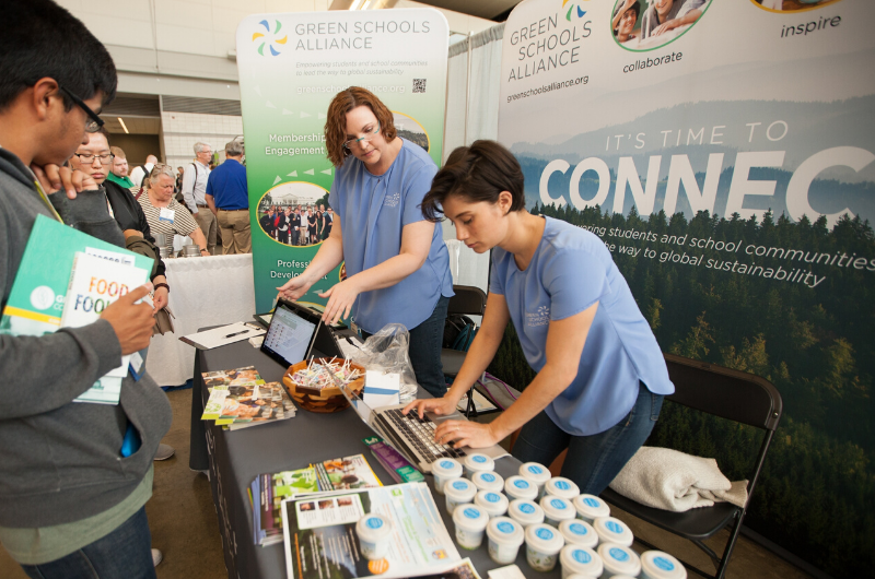 Educators at a booth