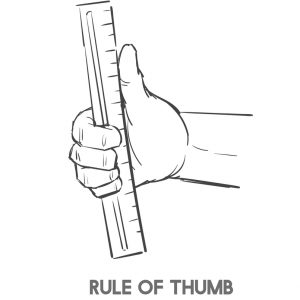 hand holding their thumb against a ruler