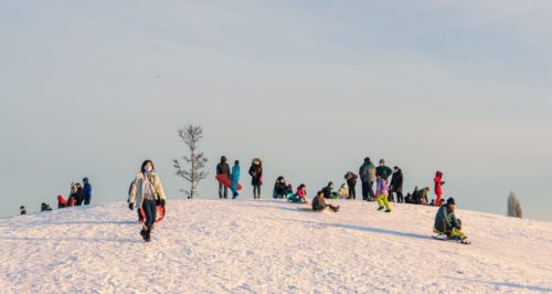 People sledding